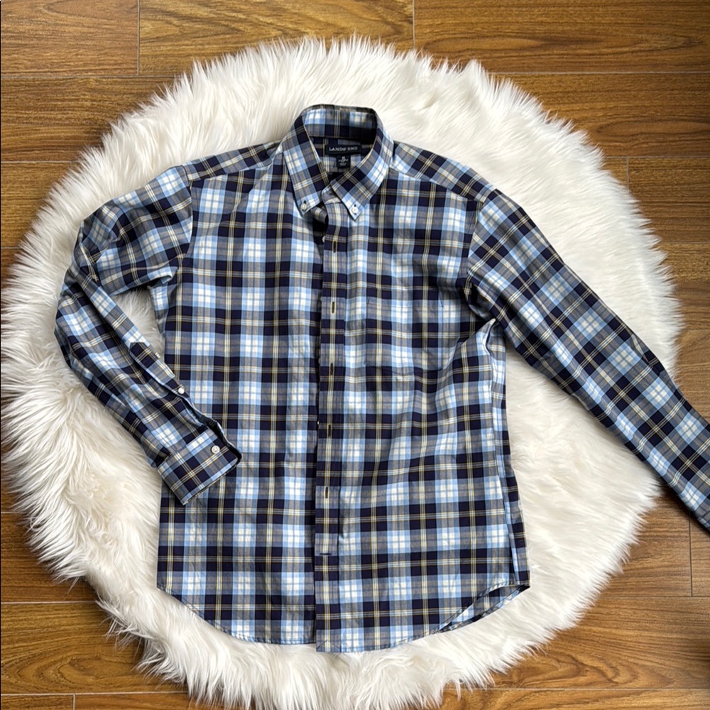 Men's Blue Plaid Shirt